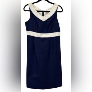 Lilly Pulitzer Navy Shift Dress With White Trim
